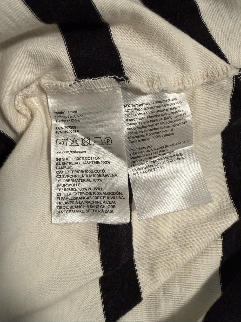 H&M Cream and Black Striped Long-Sleeve Tee - Picture 8 of 8